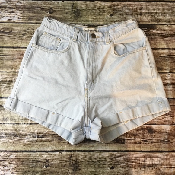American Apparel Pants - American Apparel Denim High Waist Cuff Short